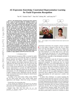 AU-Expression Knowledge Constrained Representation Learning for Facial
  Expression Recognition