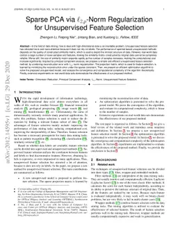 Sparse PCA via $l_{2,p}$-Norm Regularization for Unsupervised Feature
  Selection
