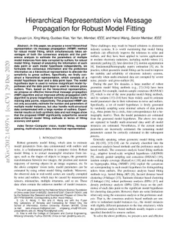 Hierarchical Representation via Message Propagation for Robust Model
  Fitting