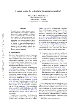 Is human scoring the best criteria for summary evaluation?