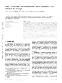 FPCC: Fast Point Cloud Clustering based Instance Segmentation for
  Industrial Bin-picking