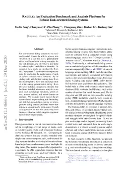 RADDLE: An Evaluation Benchmark and Analysis Platform for Robust
  Task-oriented Dialog Systems