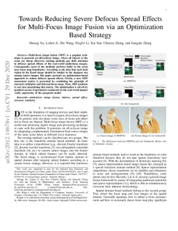 Towards Reducing Severe Defocus Spread Effects for Multi-Focus Image
  Fusion via an Optimization Based Strategy