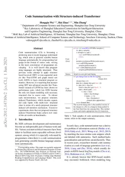 Code Summarization with Structure-induced Transformer