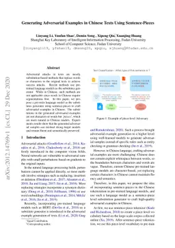 Generating Adversarial Examples in Chinese Texts Using Sentence-Pieces