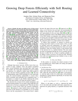 Growing Deep Forests Efficiently with Soft Routing and Learned
  Connectivity
