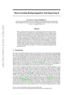 Meta Learning Backpropagation And Improving It
