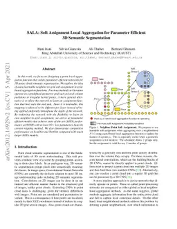 SALA: Soft Assignment Local Aggregation for Parameter Efficient 3D
  Semantic Segmentation