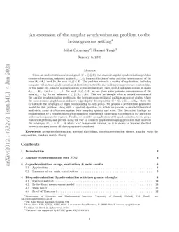 An extension of the angular synchronization problem to the heterogeneous
  setting