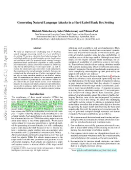 Generating Natural Language Attacks in a Hard Label Black Box Setting