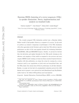 Bayesian HMM clustering of x-vector sequences (VBx) in speaker
  diarization: theory, implementation and analysis on standard tasks