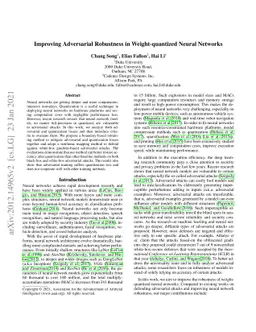 Improving Adversarial Robustness in Weight-quantized Neural Networks
