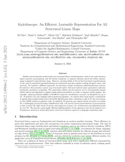 Kaleidoscope: An Efficient, Learnable Representation For All Structured
  Linear Maps