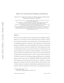 Elastic Net based Feature Ranking and Selection