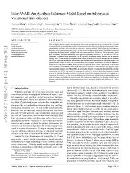Infer-AVAE: An Attribute Inference Model Based on Adversarial
  Variational Autoencoder
