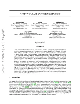 Adaptive Graph Diffusion Networks