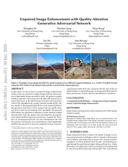 Unpaired Image Enhancement with Quality-Attention Generative Adversarial
  Network