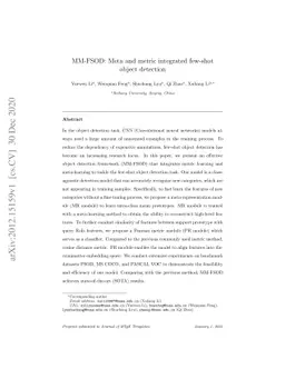 MM-FSOD: Meta and metric integrated few-shot object detection
