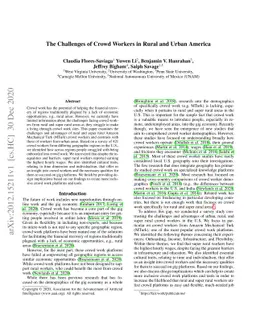 The Challenges of Crowd Workers in Rural and Urban America