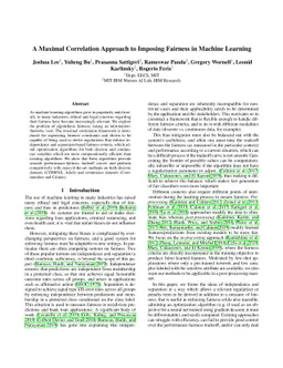A Maximal Correlation Approach to Imposing Fairness in Machine Learning