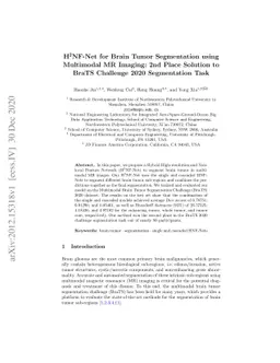 H2NF-Net for Brain Tumor Segmentation using Multimodal MR Imaging: 2nd
  Place Solution to BraTS Challenge 2020 Segmentation Task