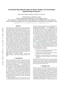 Generalized Operating Procedure for Deep Learning: an Unconstrained
  Optimal Design Perspective