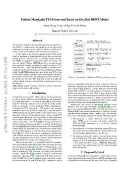 Unified Mandarin TTS Front-end Based on Distilled BERT Model