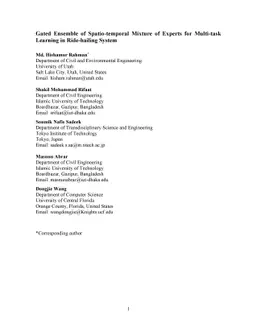 Gated Ensemble of Spatio-temporal Mixture of Experts for Multi-task
  Learning in Ride-hailing System