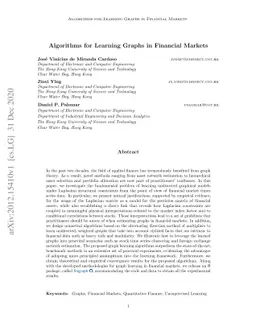 Algorithms for Learning Graphs in Financial Markets