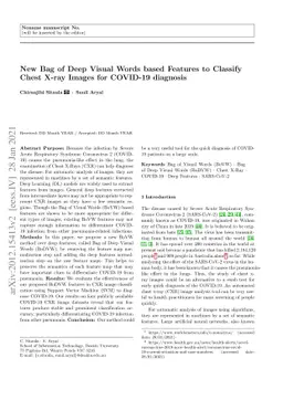 New Bag of Deep Visual Words based features to classify chest x-ray
  images for COVID-19 diagnosis