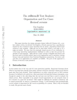 The jsRealB Text Realizer: Organization and Use Cases -- Revised version