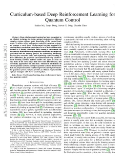 Curriculum-based Deep Reinforcement Learning for Quantum Control