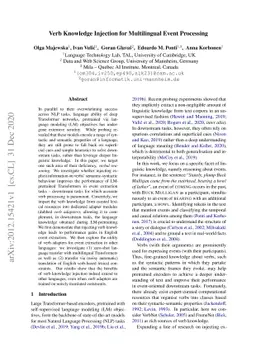 Verb Knowledge Injection for Multilingual Event Processing