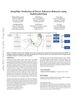 DeepTake: Prediction of Driver Takeover Behavior using Multimodal Data