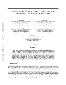 Survey of the Detection and Classification of Pulmonary Lesions via CT
  and X-Ray
