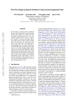 Text-Free Image-to-Speech Synthesis Using Learned Segmental Units