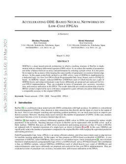 Accelerating ODE-Based Neural Networks on Low-Cost FPGAs
