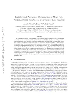 Particle Dual Averaging: Optimization of Mean Field Neural Networks with
  Global Convergence Rate Analysis