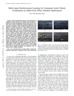 Multi-Agent Reinforcement Learning for Unmanned Aerial Vehicle
  Coordination by Multi-Critic Policy Gradient Optimization