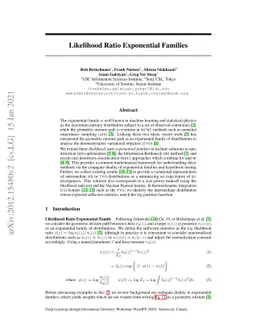 Likelihood Ratio Exponential Families