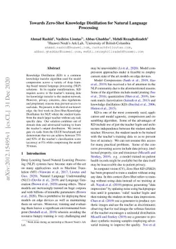 Towards Zero-Shot Knowledge Distillation for Natural Language Processing