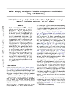 BANG: Bridging Autoregressive and Non-autoregressive Generation with
  Large Scale Pretraining