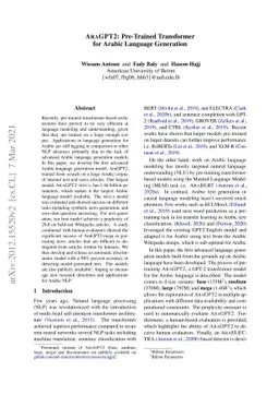 AraGPT2: Pre-Trained Transformer for Arabic Language Generation