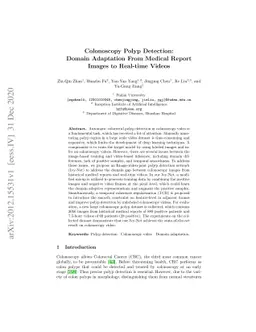 Colonoscopy Polyp Detection: Domain Adaptation From Medical Report
  Images to Real-time Videos