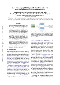 XLM-T: Scaling up Multilingual Machine Translation with Pretrained
  Cross-lingual Transformer Encoders