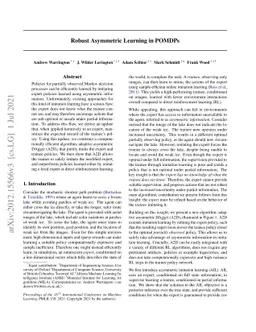Robust Asymmetric Learning in POMDPs