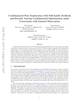 Combinatorial Pure Exploration with Full-bandit Feedback and Beyond:
  Solving Combinatorial Optimization under Uncertainty with Limited Observation
