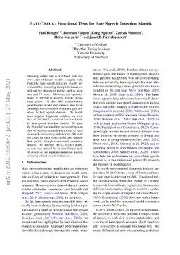 HateCheck: Functional Tests for Hate Speech Detection Models
