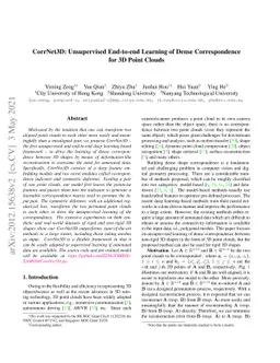 CorrNet3D: Unsupervised End-to-end Learning of Dense Correspondence for
  3D Point Clouds