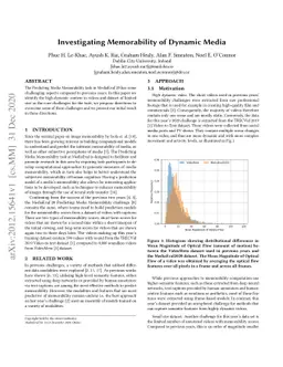 Investigating Memorability of Dynamic Media